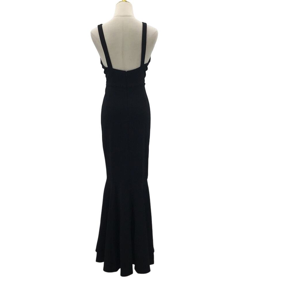 LULU'S SZ L Romantic Destiny Black Square Neck Trumpet Maxi Dress - Picture 3 of 8